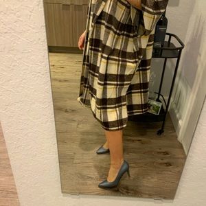 Blue genuine leather pumps 6.5wide size. 3”heel